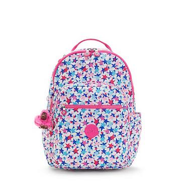 Kipling Seoul Large Printed 15" Backpack Laptopväska Rosa | SE 1550IL